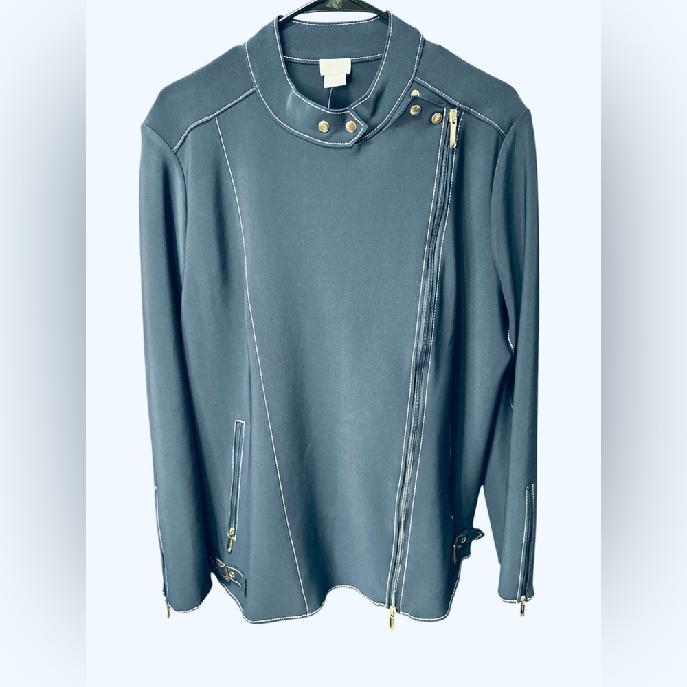 Chico's Navy Moto Jacket